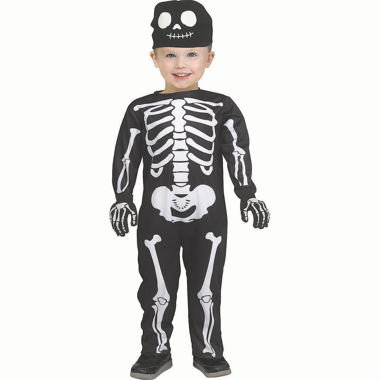 Toddler Skeleton Jumpsuit Costume Black White Halloween Outfit